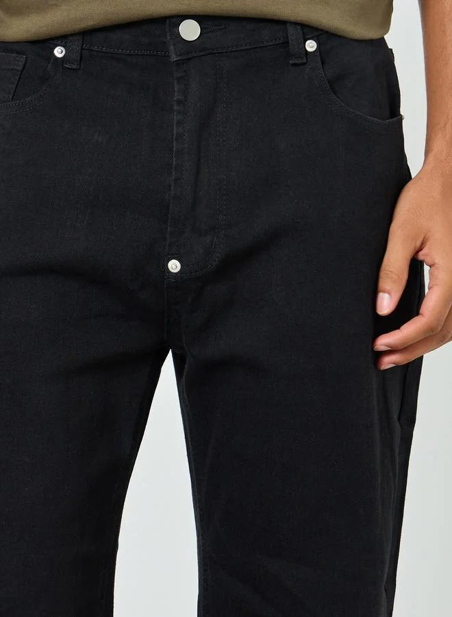 Styli Men Black Solid Carpenter Fit Jeans